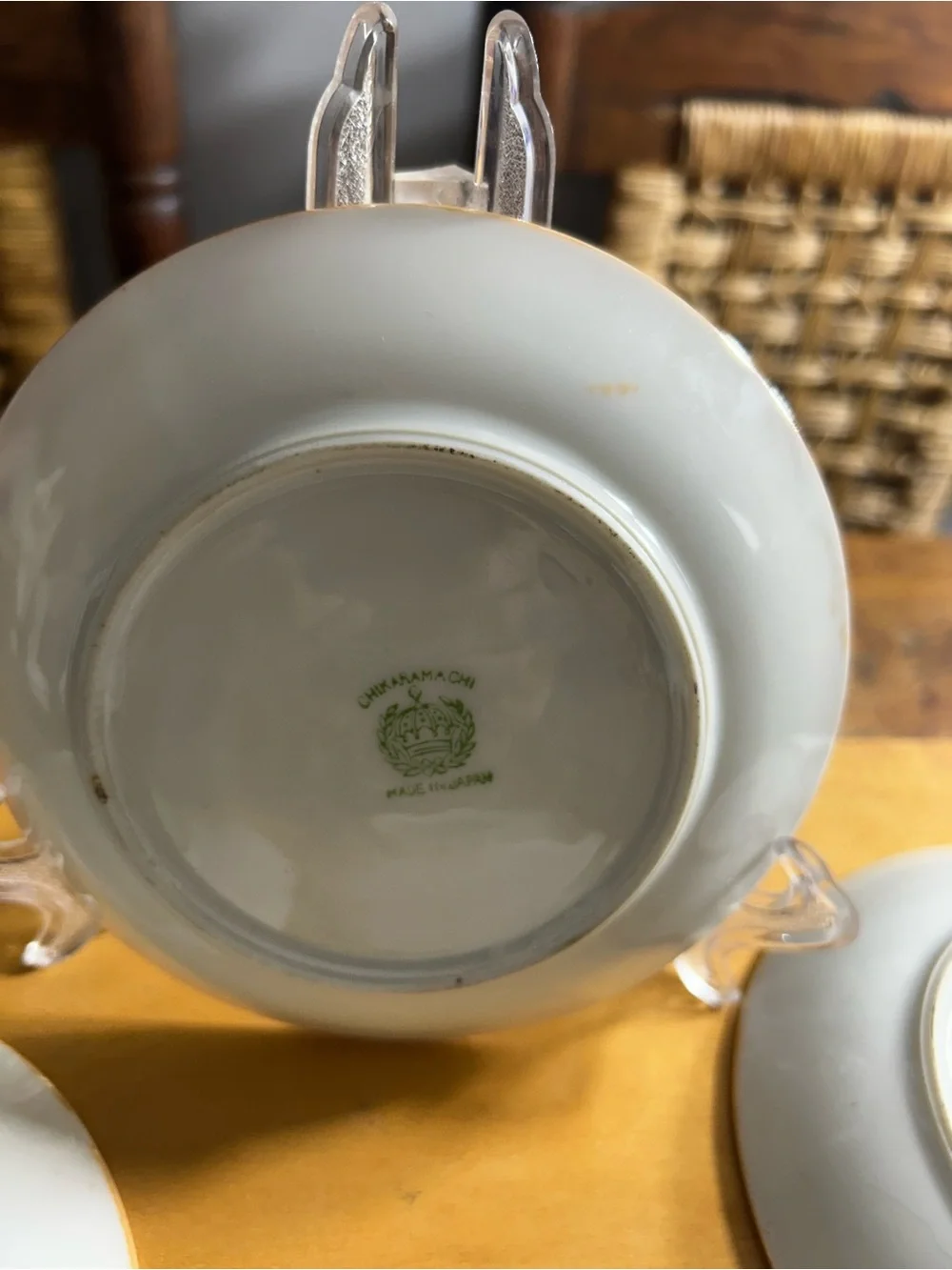 Vintage Chikatamachi By Noritake 6 Tea Cup Plates/ Set Made In Japan Hand Painte